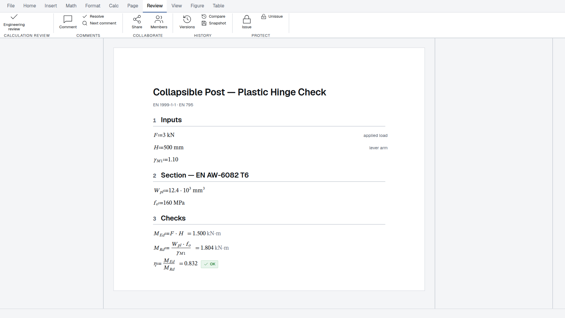 the Review tab's Protect group, where a sheet is issued